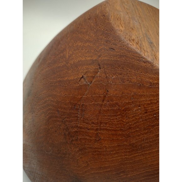 Vintage MCM Teak Wood Salad Serving Bowl, with Wood & Steel Tongs, READ - Picture 17 of 17